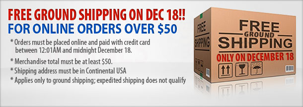 FREE SHIPPING December 18!
