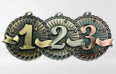 NEW for 2014-Banner Ribbon Burst Medals