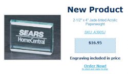 Jade-tinted Acrylic Paperweight