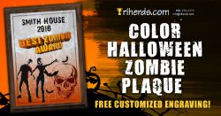 Color Halloween Zombie Plaque