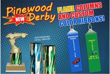 Pinewood Derby Flame Columns and Color Ribbons!