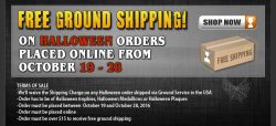 FREE SHIPPING on all Halloween Orders!